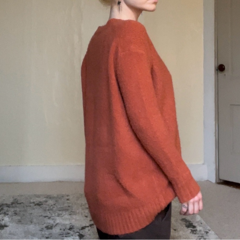 Philosophy Orange Crew Neck Sweater with Relaxed Fit Comfy Stretchy Layers NWOT - Picture 4 of 10